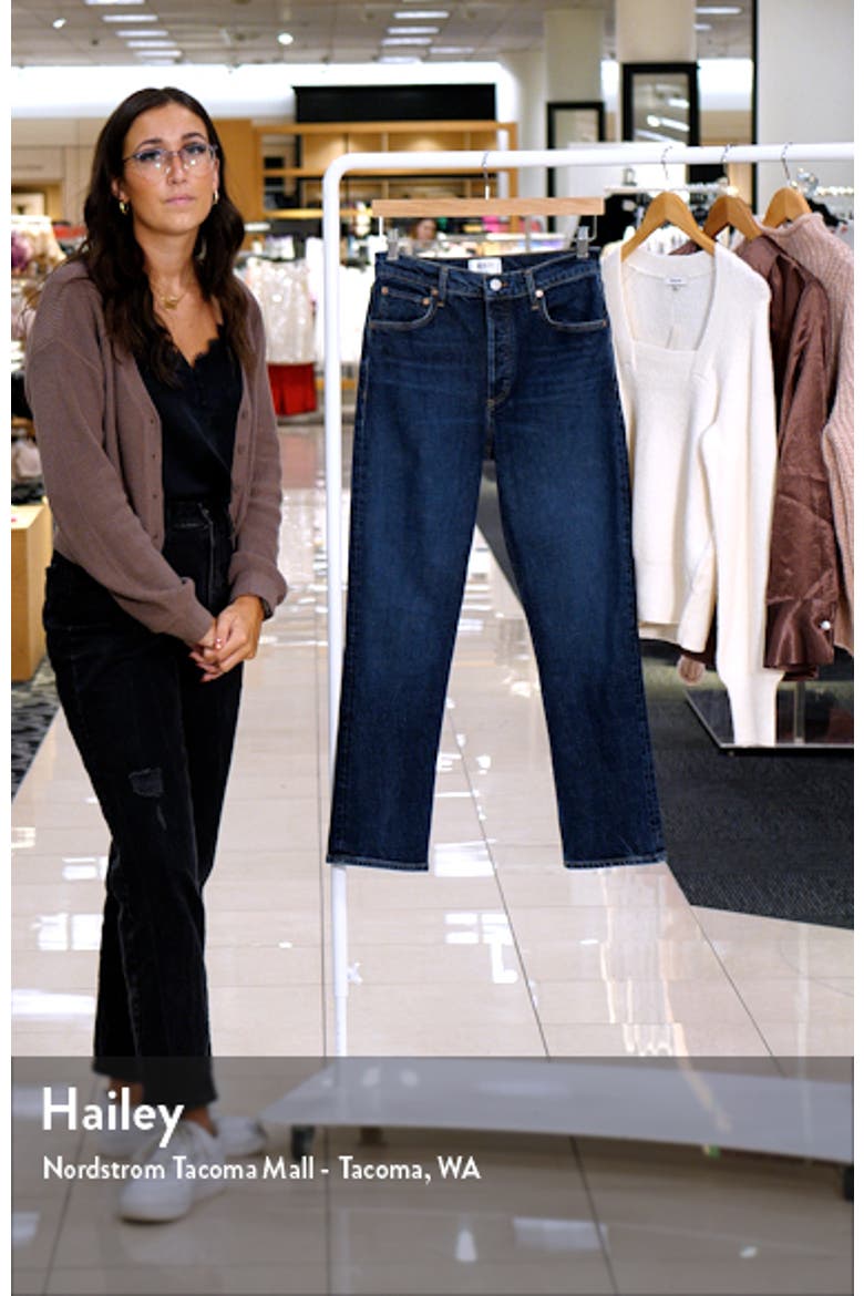 Riley High Waist Ankle Straight Leg Jeans video