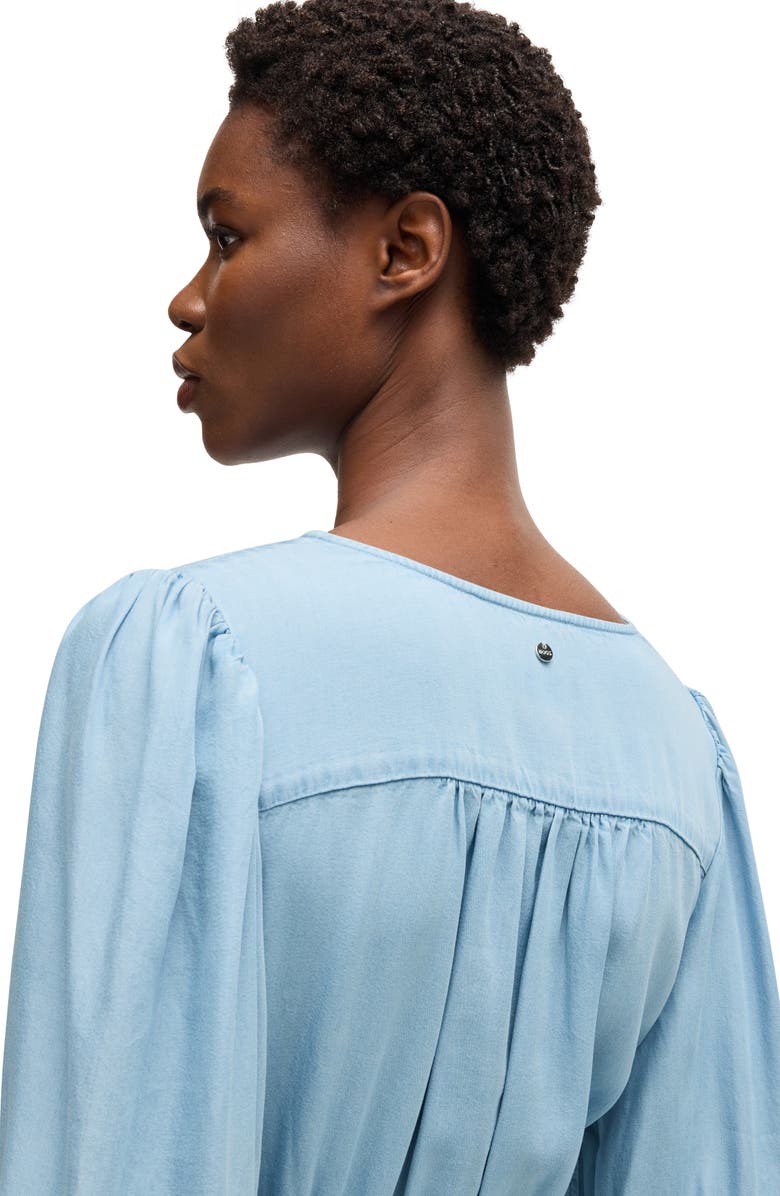 BOSS Orange Dezzan Elbow Length Sleeve Dress, Alternate, color, Light/ Pastel Blue