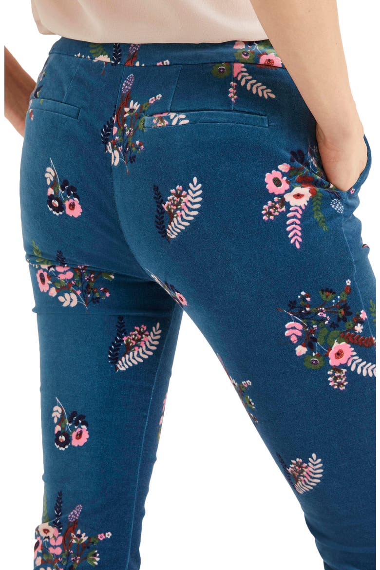 Floral Velvet Trousers, Alternate, color, BALTIC COUNTRY POSY