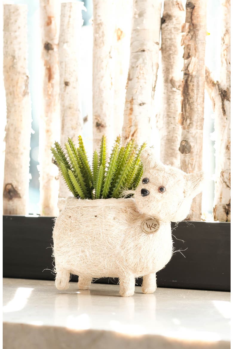 Baby Cat Handwoven Planter, Alternate, color, WHITE