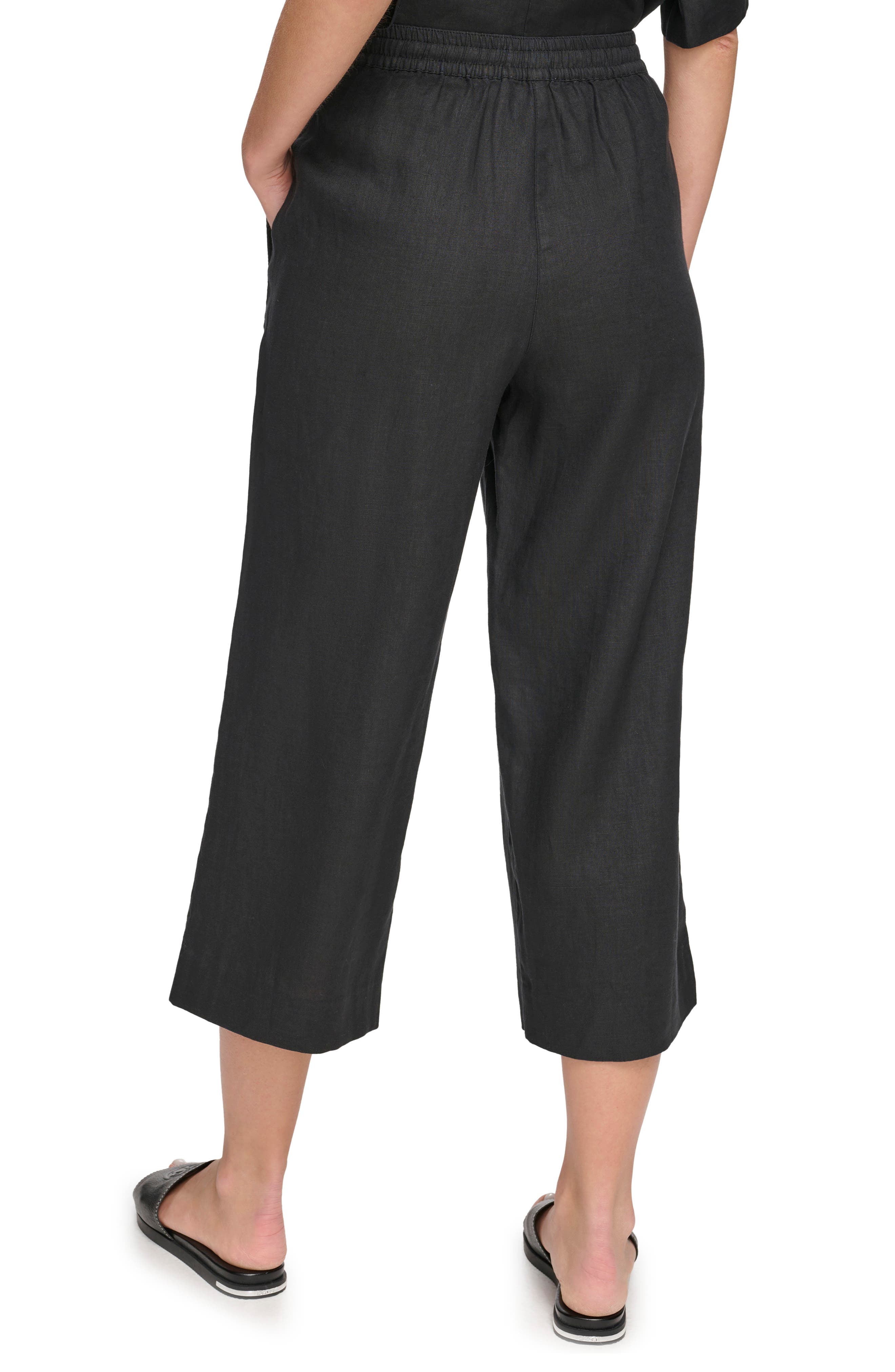 Drawstring Crop Linen Pants - image 2