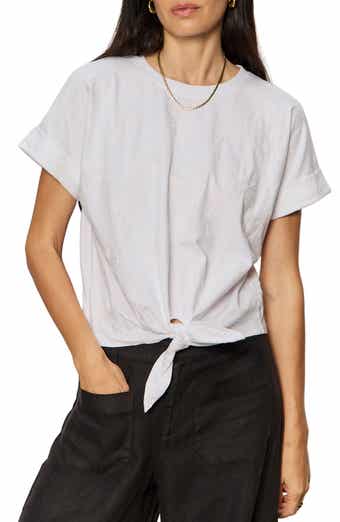 All Day Embroidered Tie Hem T-Shirt