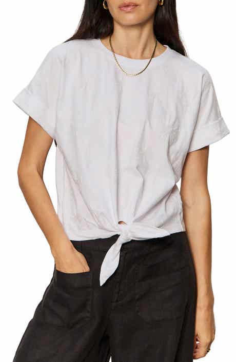 All Day Embroidered Tie Hem T-Shirt