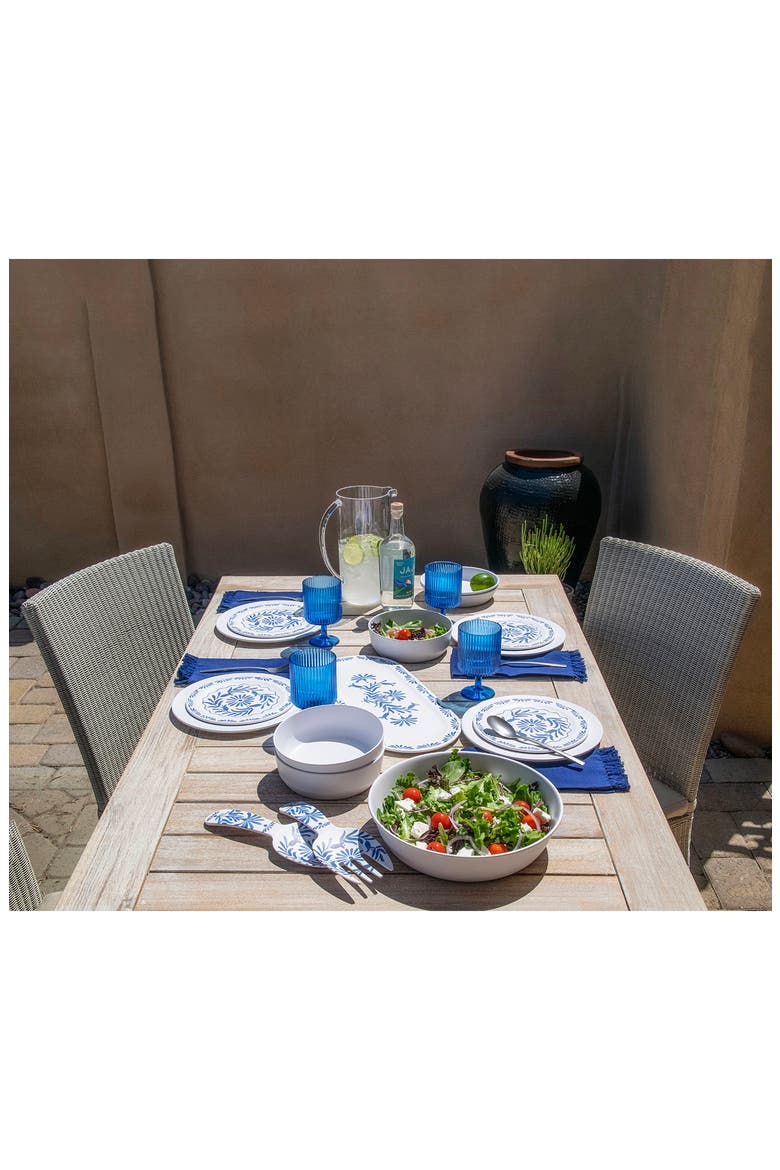 Set of Six Azul Melamine Plates, Alternate, color, BLUE