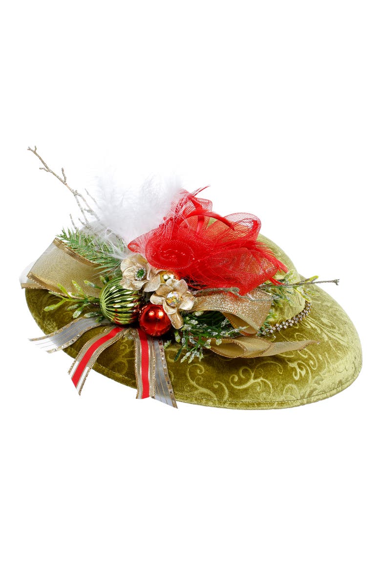 Hat Ornament, Green, Main, color, Olive Green
