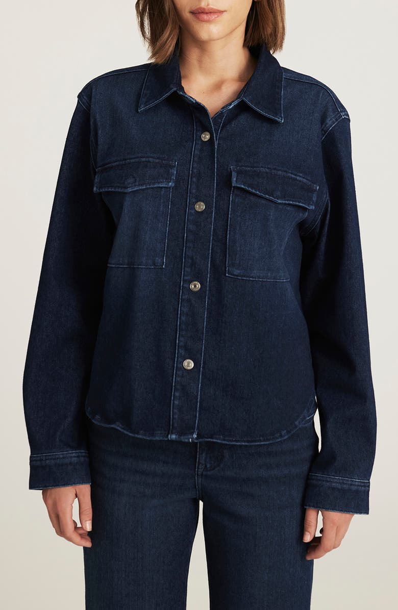 Mavi Jeans Tia Denim Shirt Jacket, Main, color, Dark Blue Move