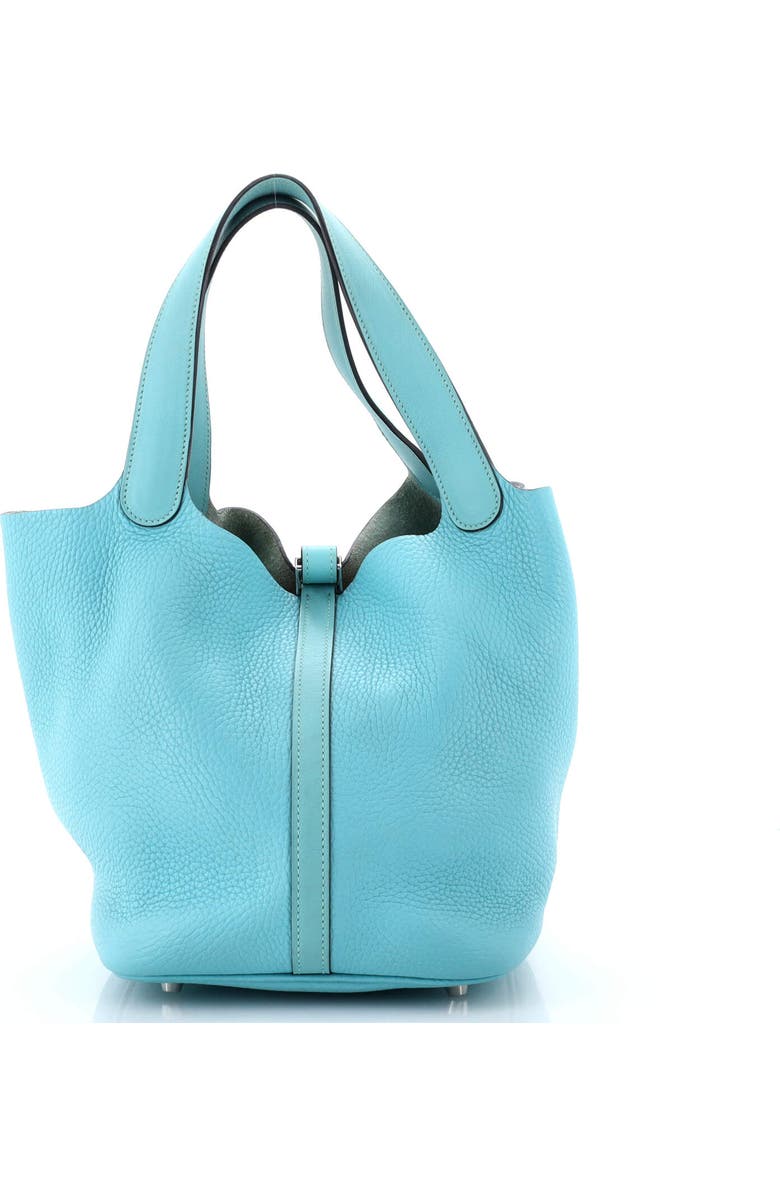 Pre-Owned Hermes Picotin Lock Bag Clemence MM, Alternate, color, Bleu Atoll