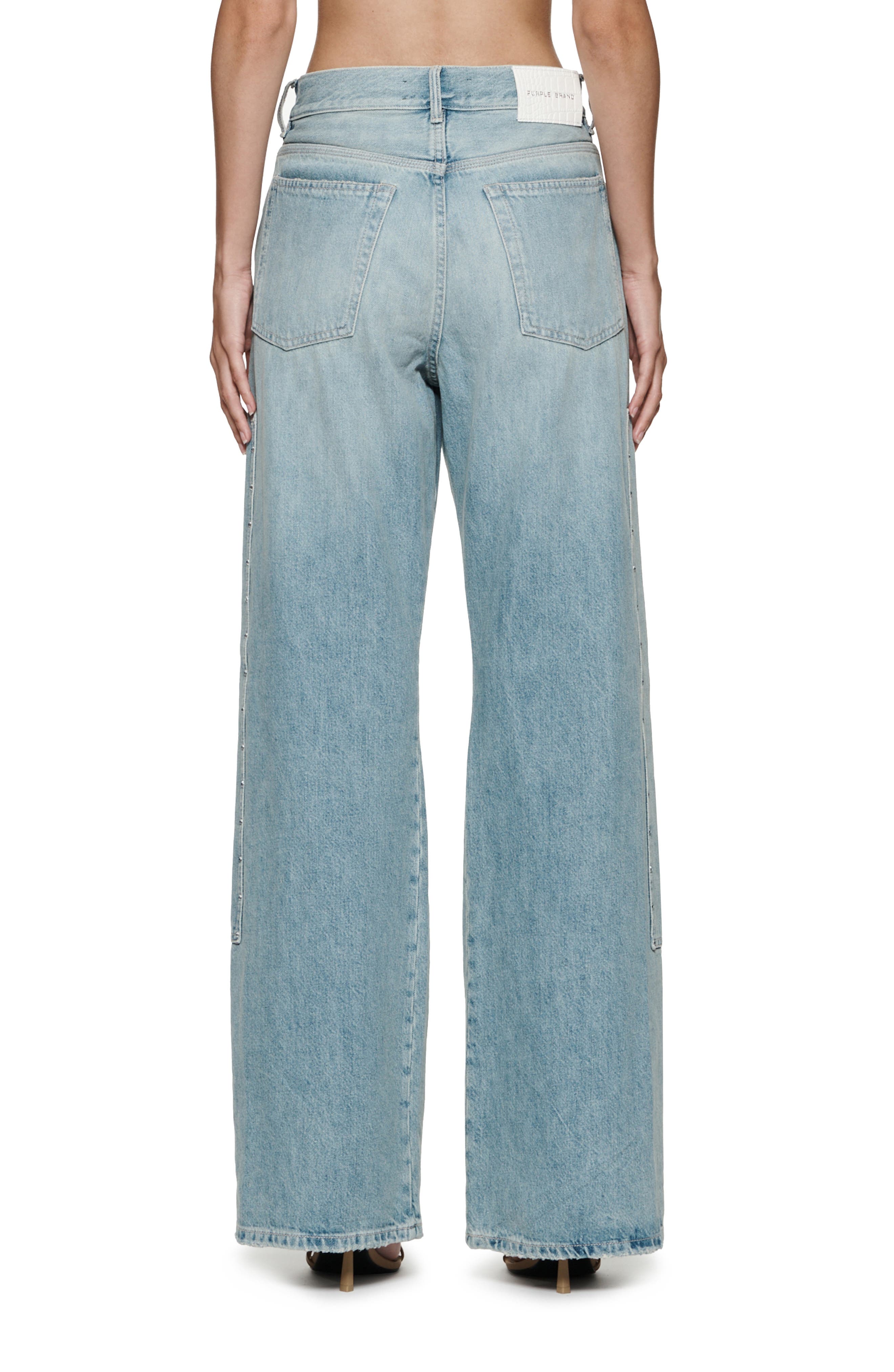 PURPLE BRAND Bling Wide Leg Carpenter Jeans (Women) | Nordstromrack