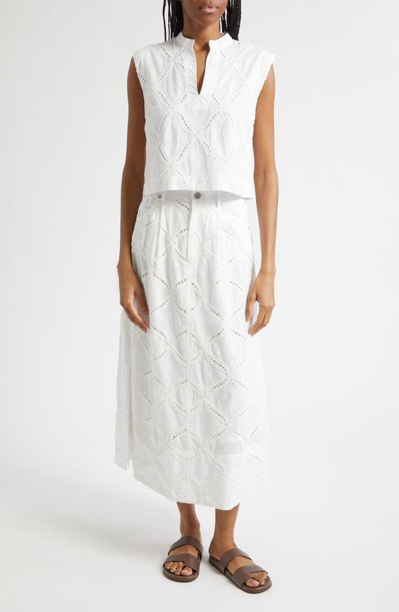 Derek Lam 10 Crosby Nydia Cotton Eyelet Skirt, Alternate, color, 