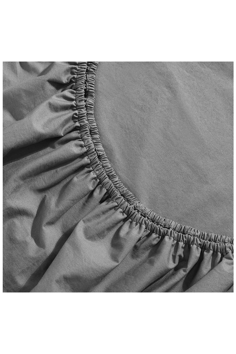 Washed 200 Thread Count Percale Sheet Set, Alternate, color, DARK GREY