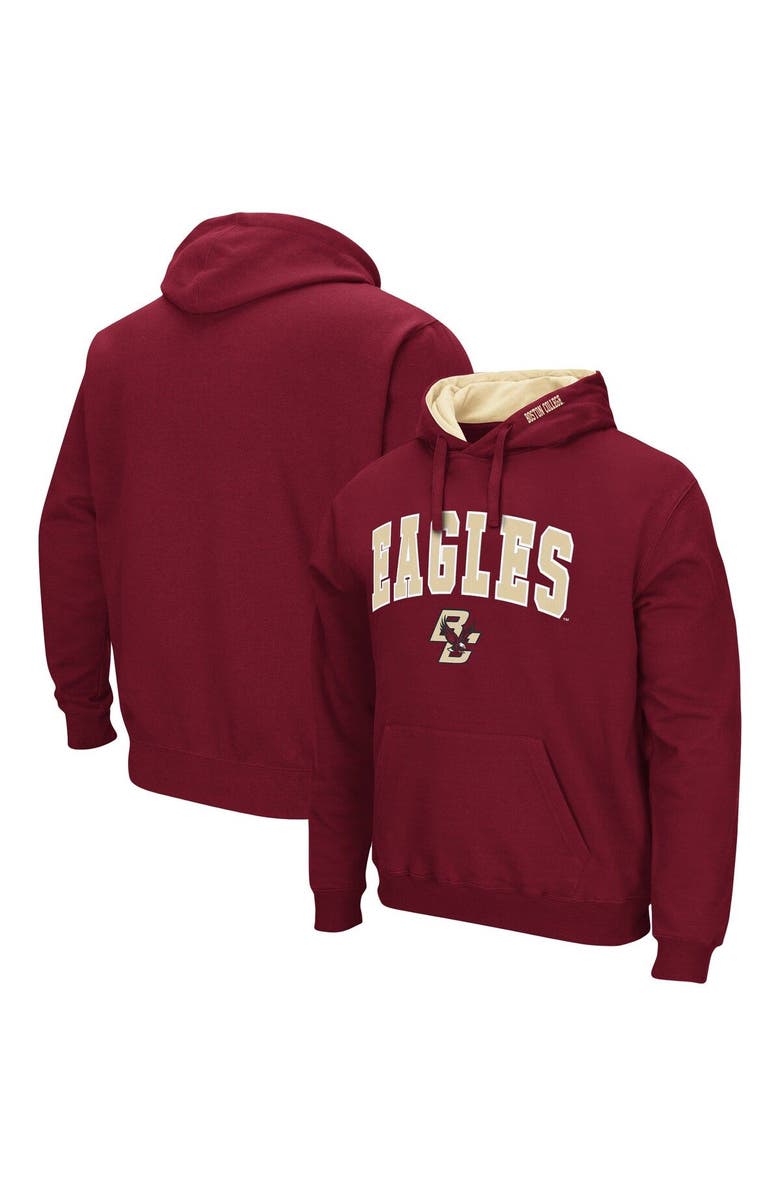 COLOSSEUM Men's Colosseum Maroon Boston College Eagles Arch and Logo Pullover Hoodie, Main, color, Maroon
