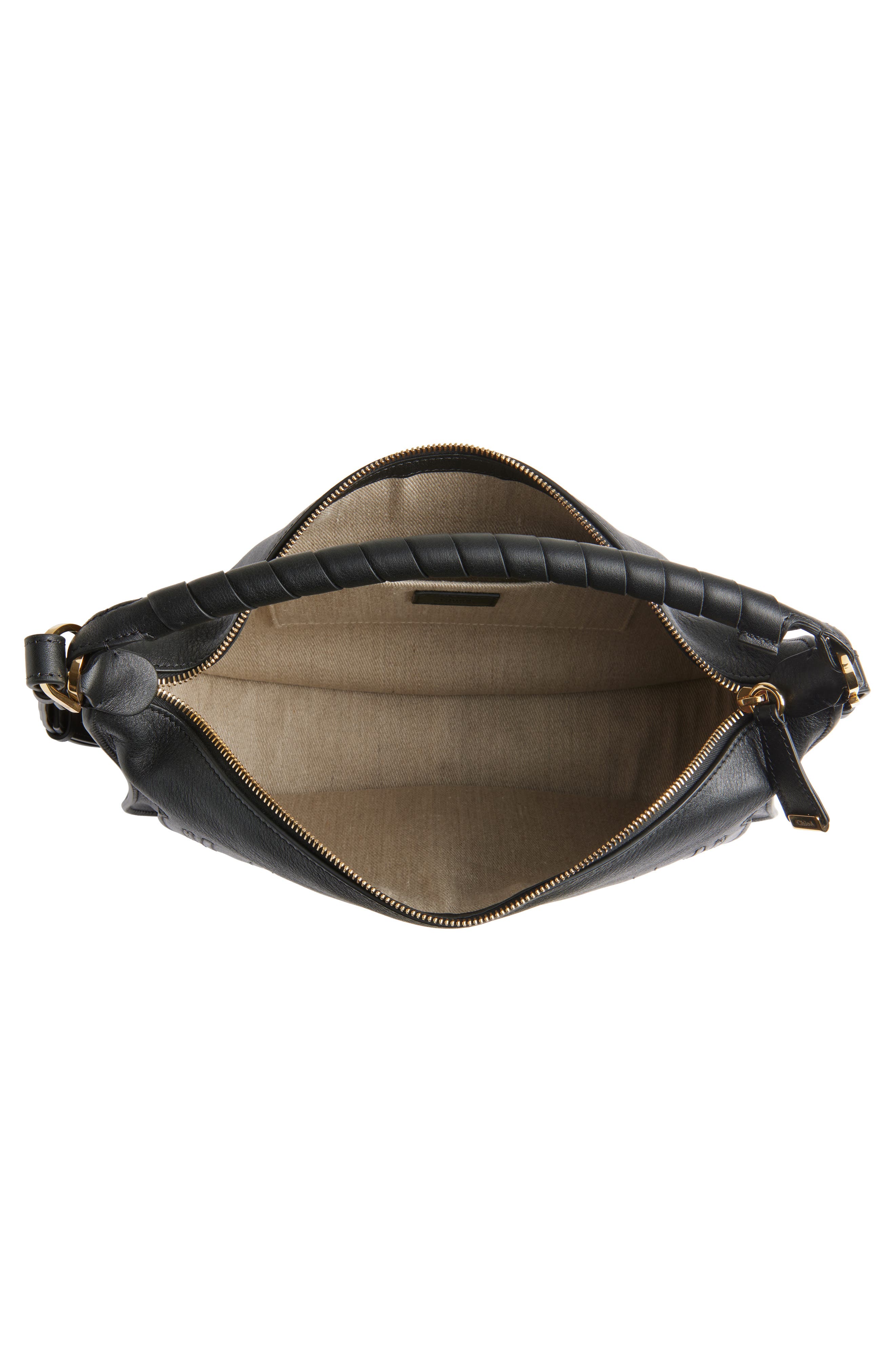 Chloé Small Marcie Leather Shoulder Bag, Alternate, color, Black