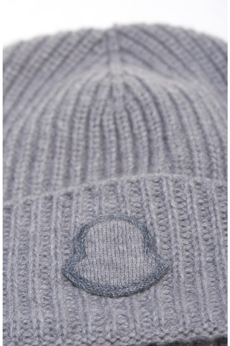 Edit Logo Embroidered Cashmere Beanie, Alternate, color, GRAY