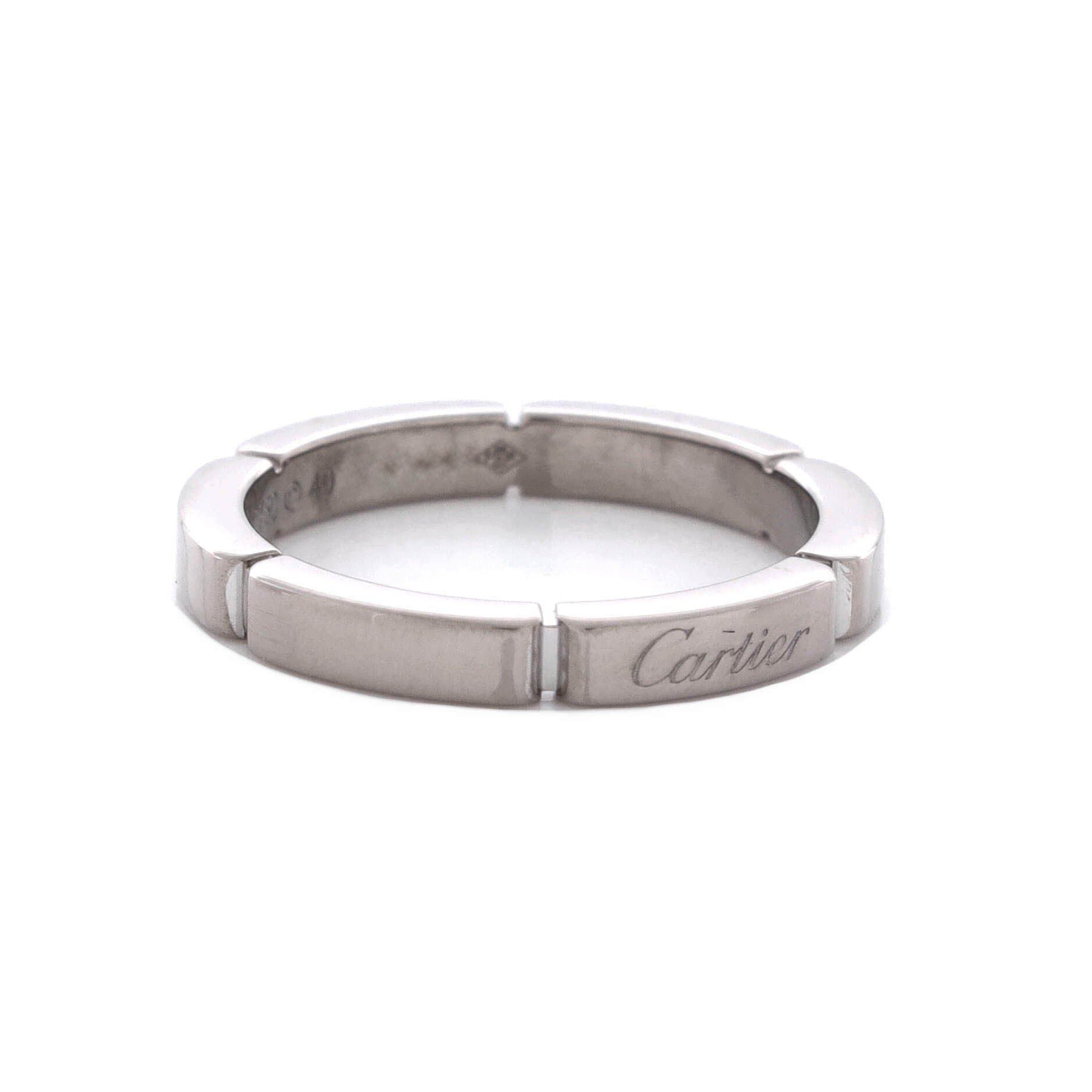 Maillon Panthere Band Ring 18K White Gold, Alternate, color, Metallic Gold