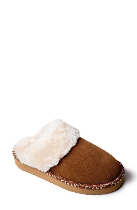 Cerise Faux Fur Lined Slipper (Women)