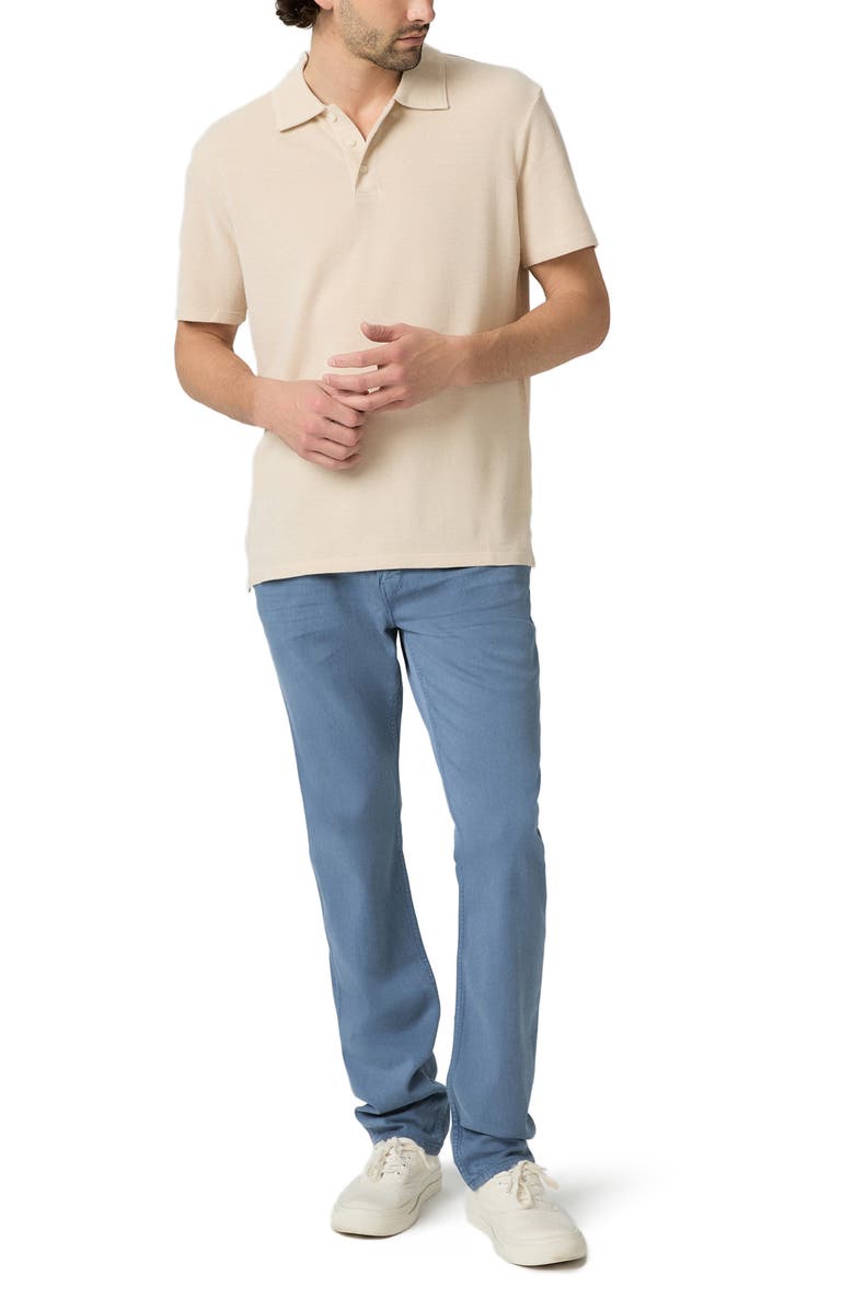 PAIGE Demille Cotton Piqué Polo, Alternate, color, Pale Khaki Combo