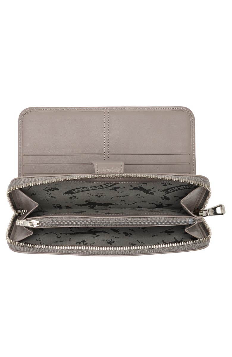 Longchamp Le Pilage Cuir Large Zip Wallet, Alternate, color, Pebble