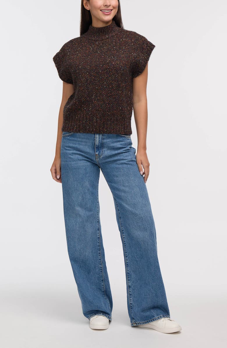 NVLT Marled Mock Neck Cap Sleeve Sweater, Alternate, color, 