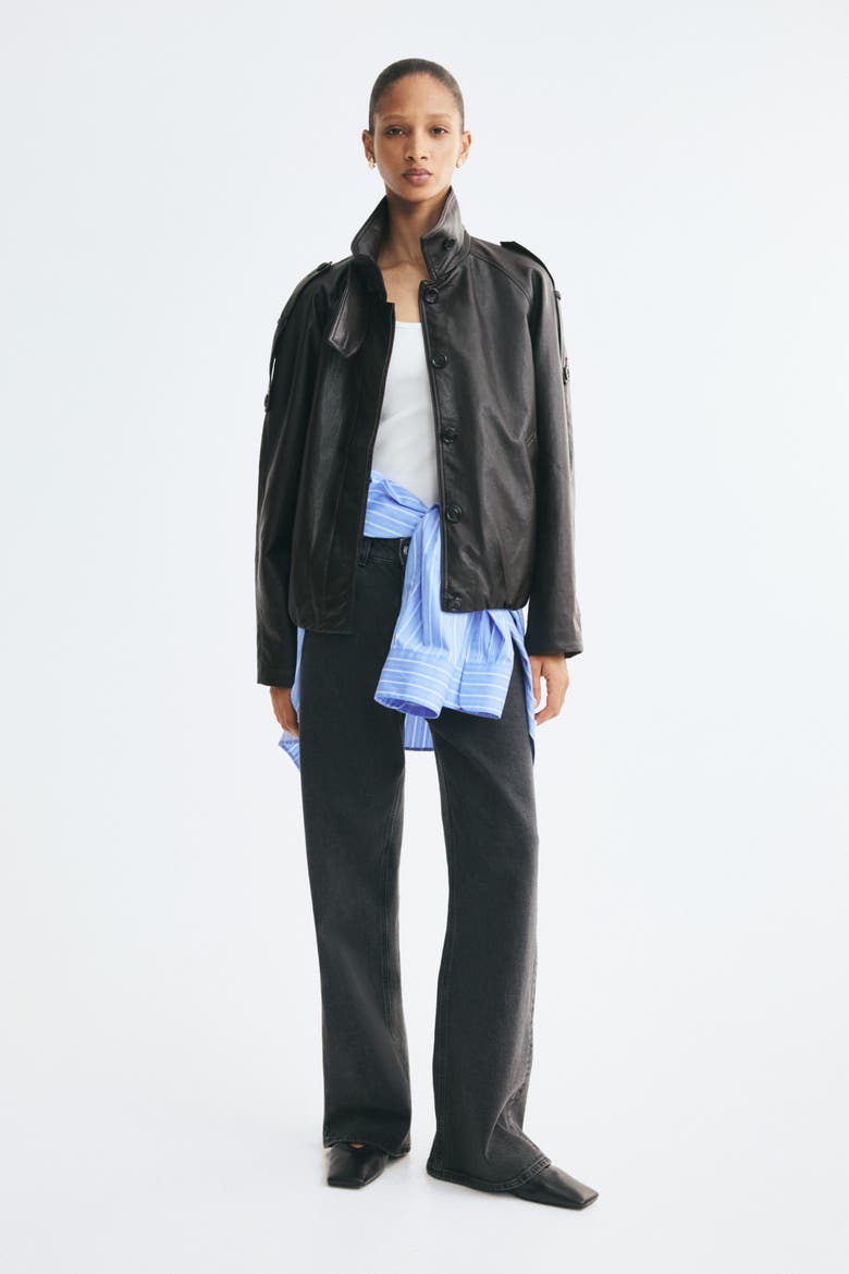 Oversized Coated Jacket, Alternate, color, Dark brown