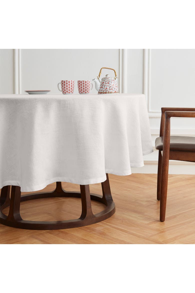 Linen Round Tablecloth - Sonoma, Alternate, color, White