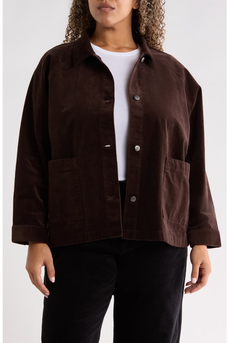 Classic Collar Corduroy Jacket, Alternate, color, COFFEE