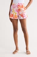 Derek Lam 10 Crosby Freja Floral High Waist Linen Blend Shorts