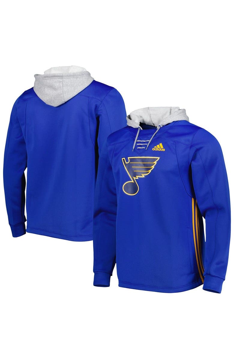adidas Men's adidas Blue St. Louis Blues Skate Lace Primeblue Team Pullover Hoodie, Main, color, 