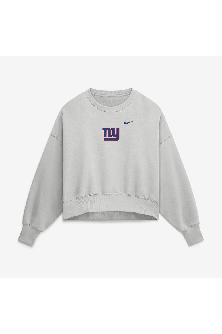 Women's Nike  Gray New York Giants Oversized Primetime Phoenix Fleece Sweatshirt, Alternate, color, Gray