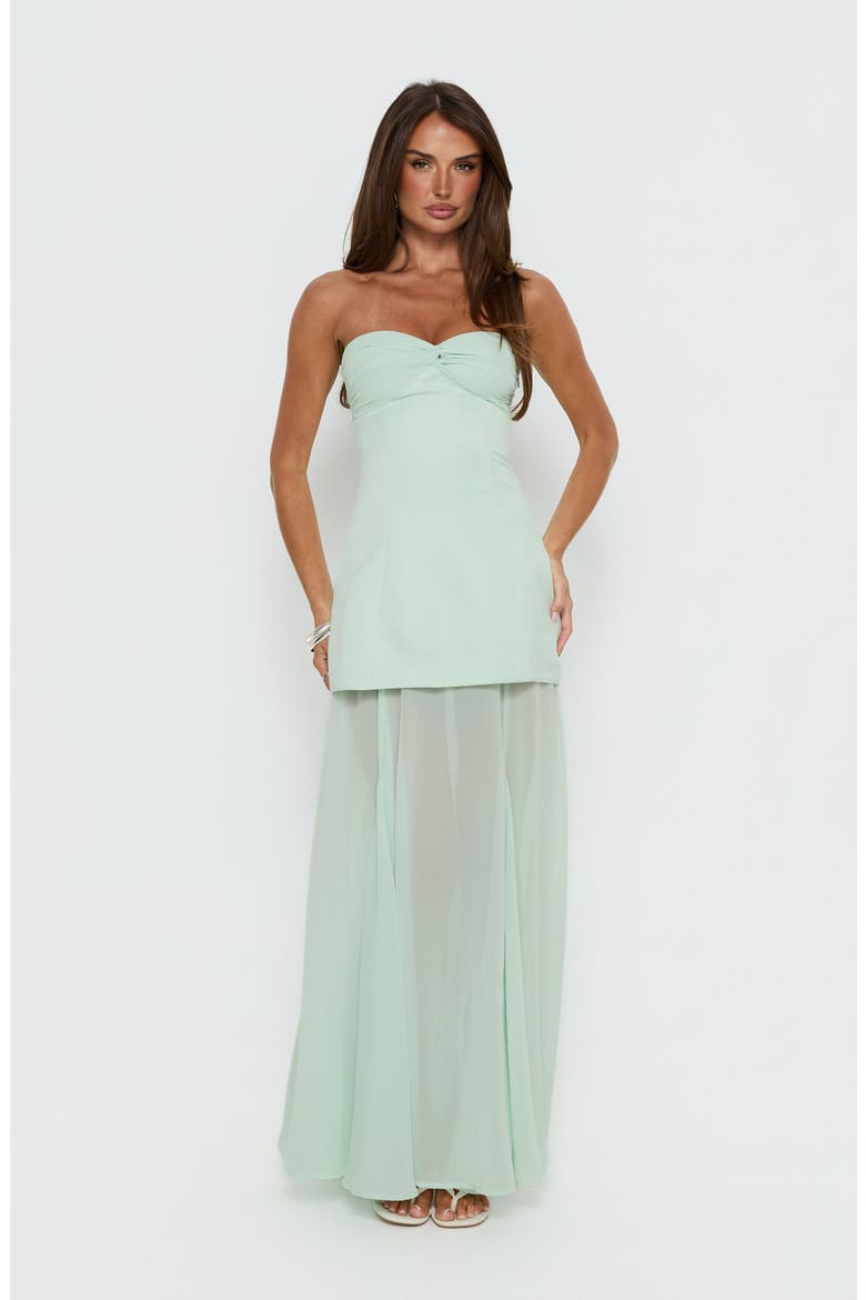 Strapless Chiffon Gown, Alternate, color, GREEN
