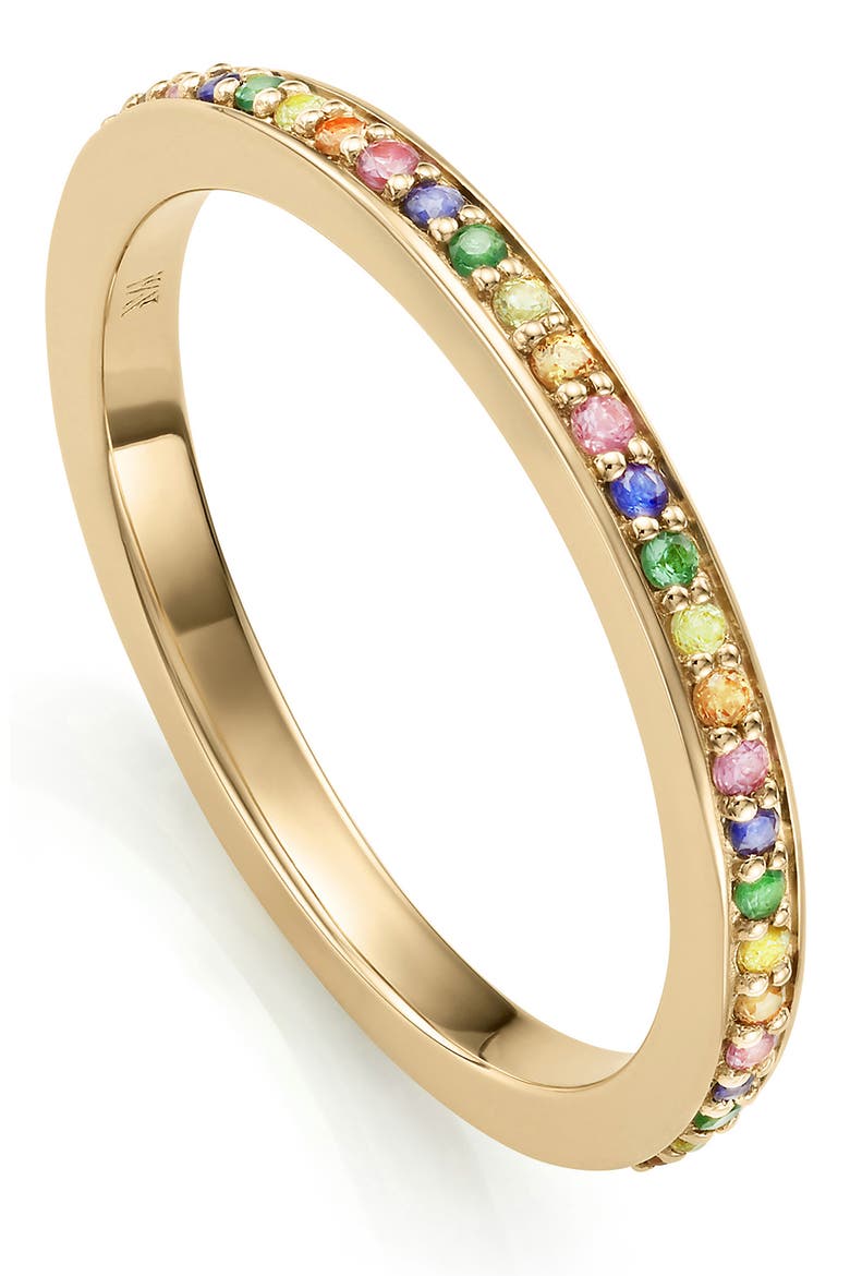 Skinny Semiprecious Stone Stacking Ring, Main, color, YELLOW GOLD