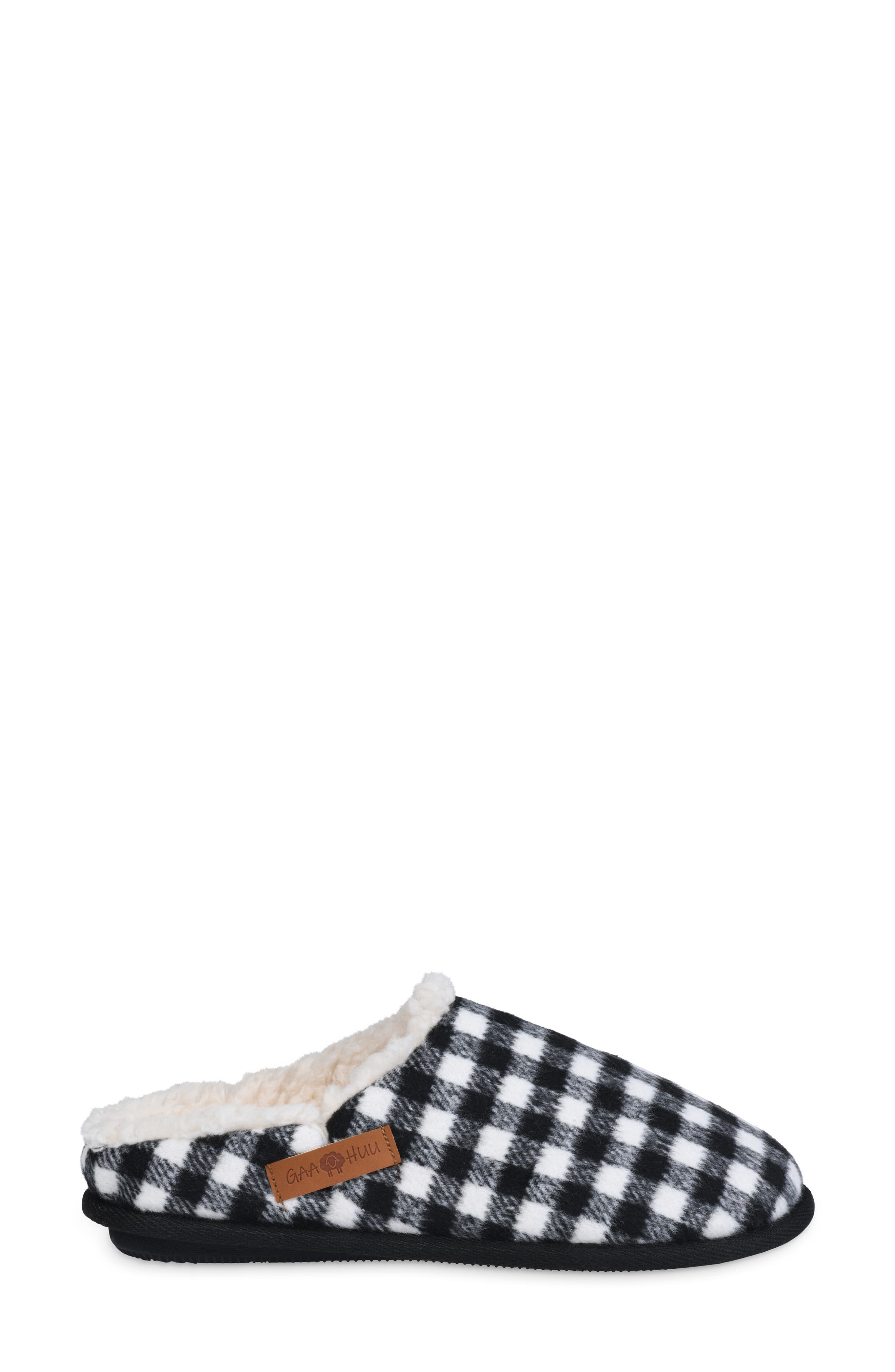 GAAHUU Buffalo Check Faux Shearling Lined Slipper, Alternate, color, 