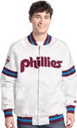 STARTER Men's Starter  White Philadelphia Phillies Cooperstown Scout Full-Snap Varsity Jacket