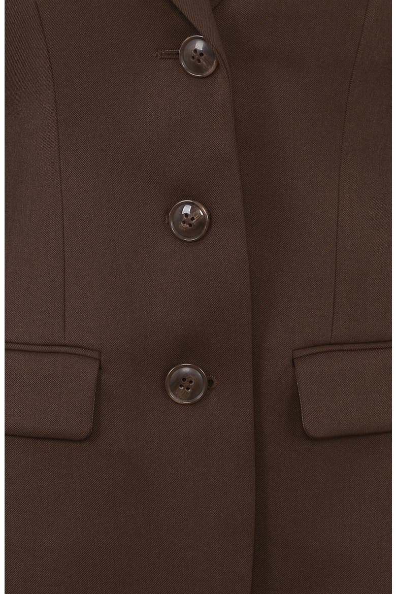 Luella Hourglass Crepe Jacket, Alternate, color, CHOCOLATE