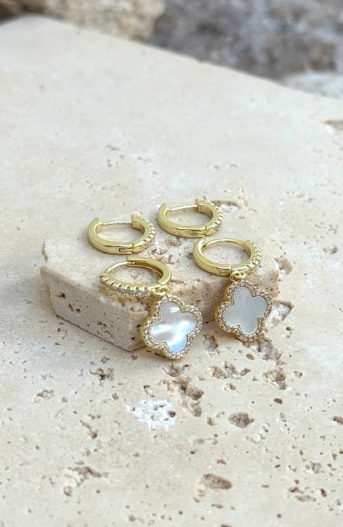 Adornia Set Of 2 Halo Mother-of-pearl Hoop Earrings In Multi