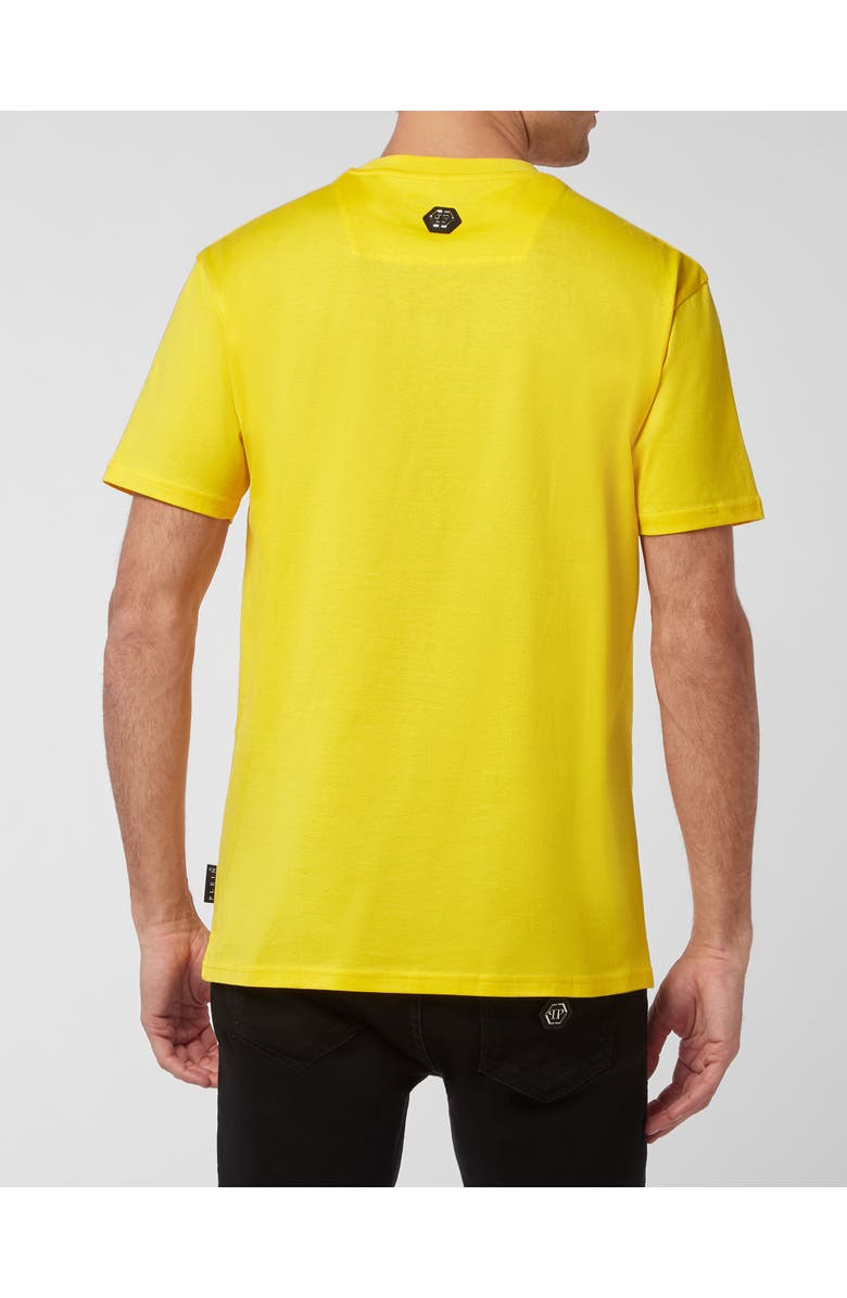 PHILIPP PLEIN T-Shirt Round Neck Ss With Crystals Men, Alternate, color, Yellow