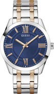 GUESS Elliot Blue Dial Two-Tone Bracelet Watch, 44mm