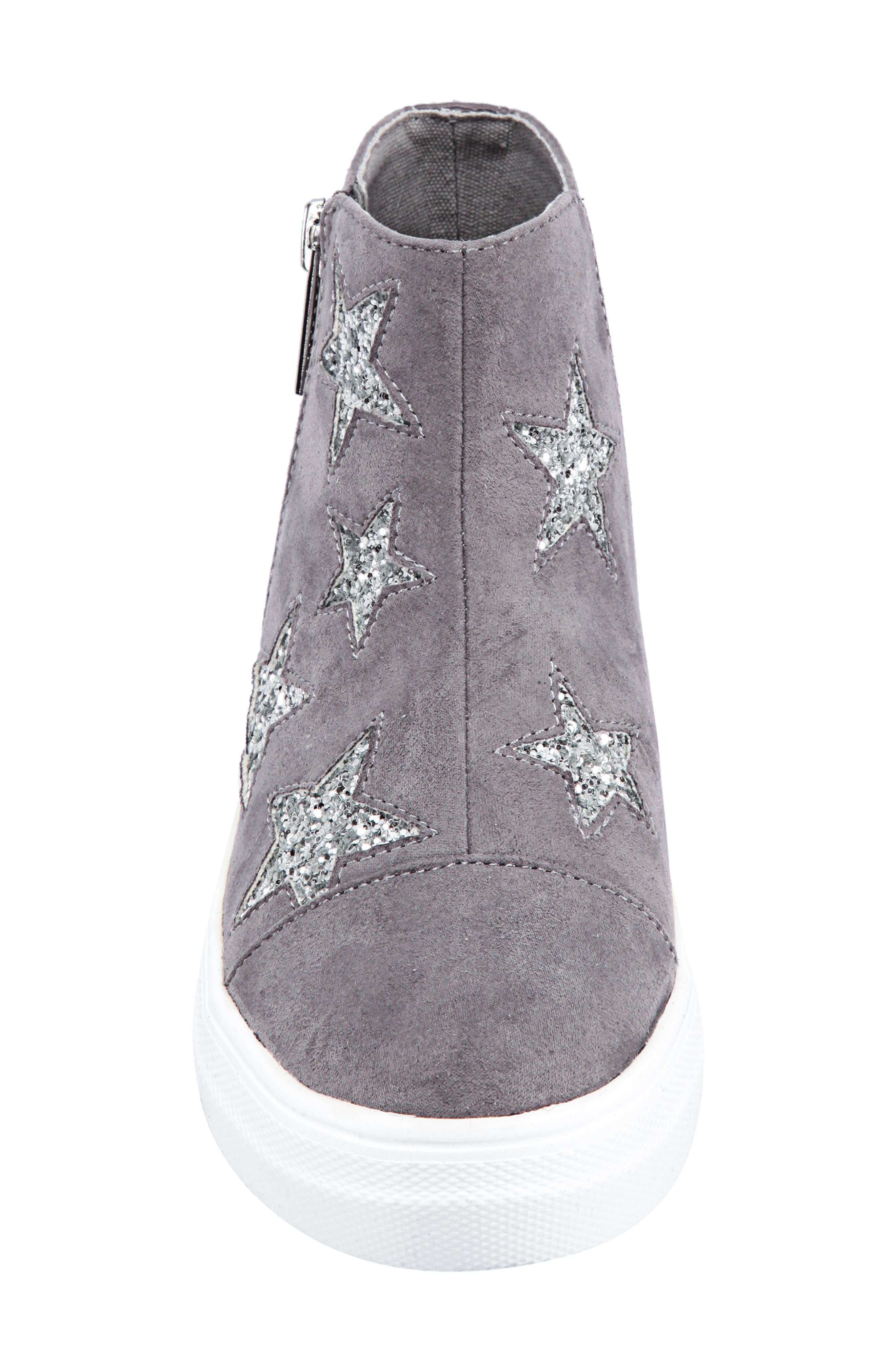 Jacqui Glitter High Top Sneaker, Alternate, color, GREY MICRO SUEDE