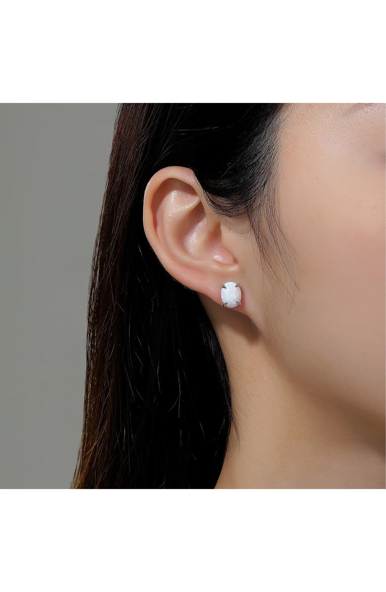 Lafonn Simulated Opal Stud Earrings, Alternate, color, White