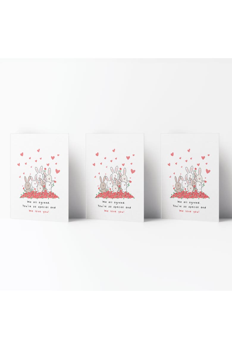 Valentine's Day Friendship Greeting Card Pack Sets, 'Bunnies We Love You', Main, color, Multi-Pack