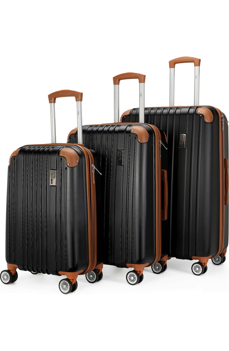 Miami Carry On Collins 3-Piece Hardside Spinner Luggage Set, Alternate, color, Black