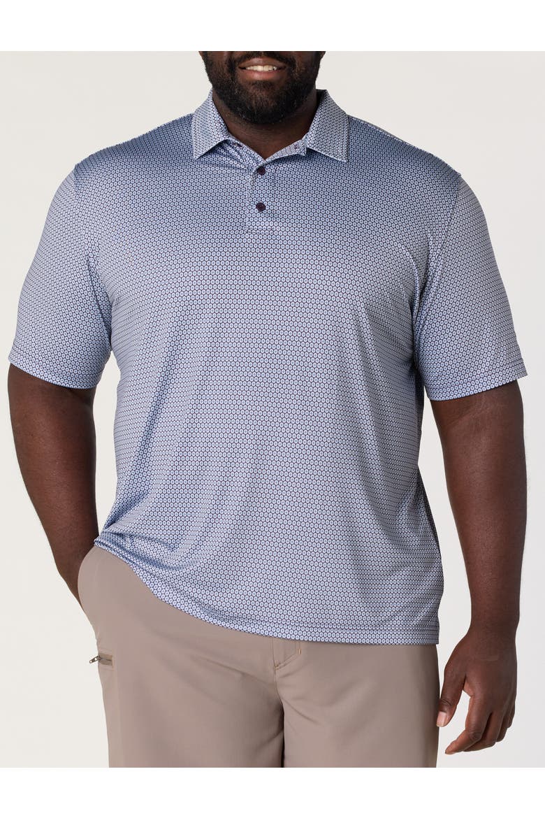 Big & Tall Geometric Print Performance Polo Shirt V2, Alternate, color, PHANTOM PURPLE MULTI