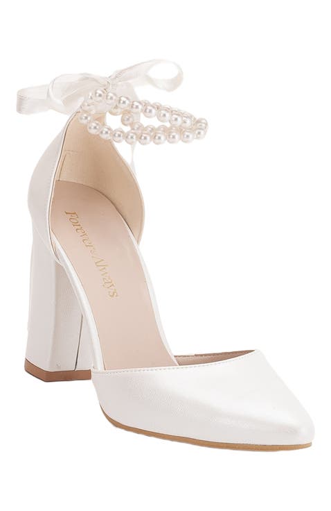 Denise Wedding Heels with Pearls