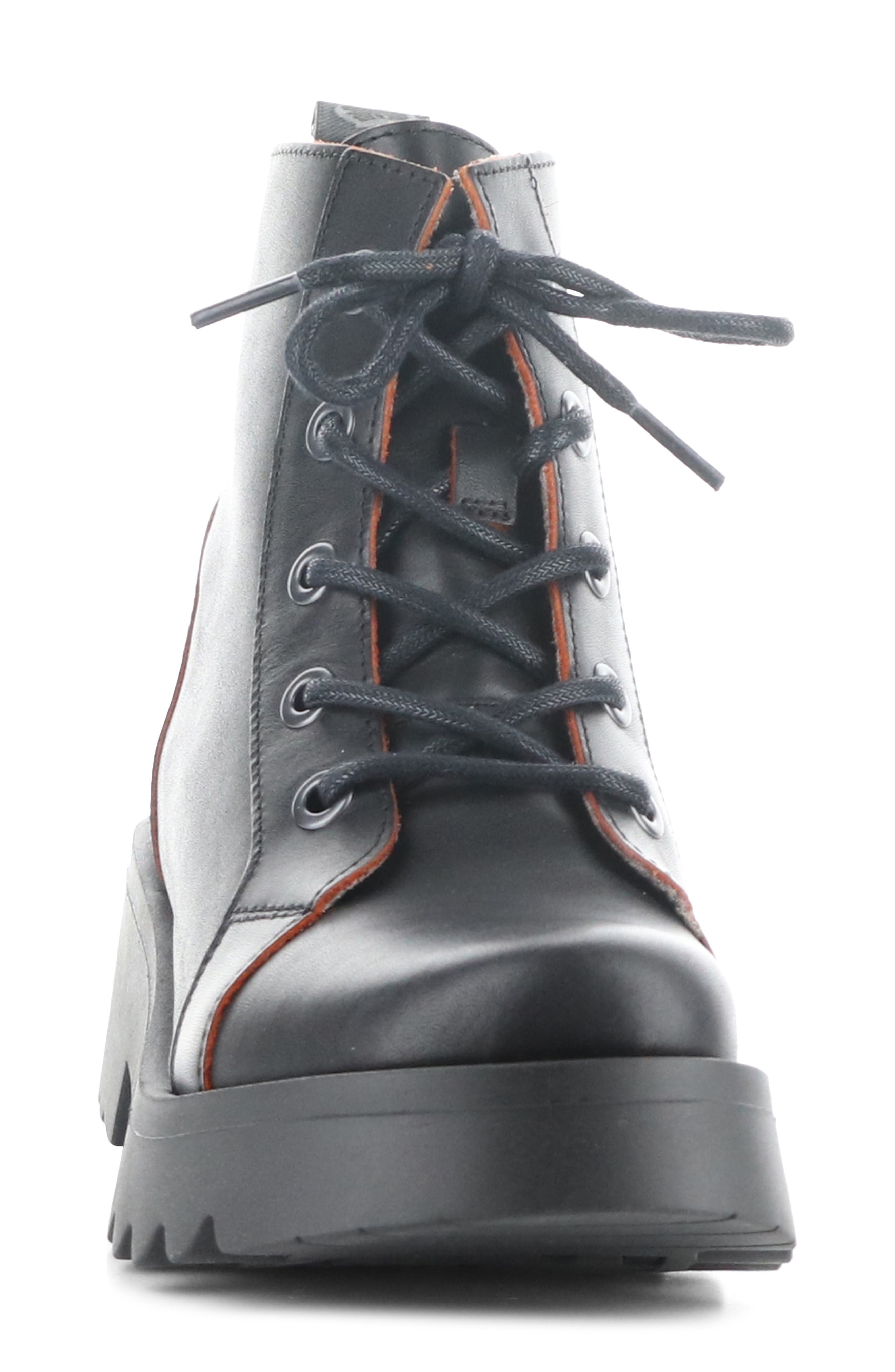 Fly London Metz Combat Boot, Alternate, color, Black/ Red Java