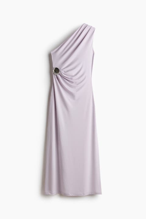 Draped One-shoulder Dress