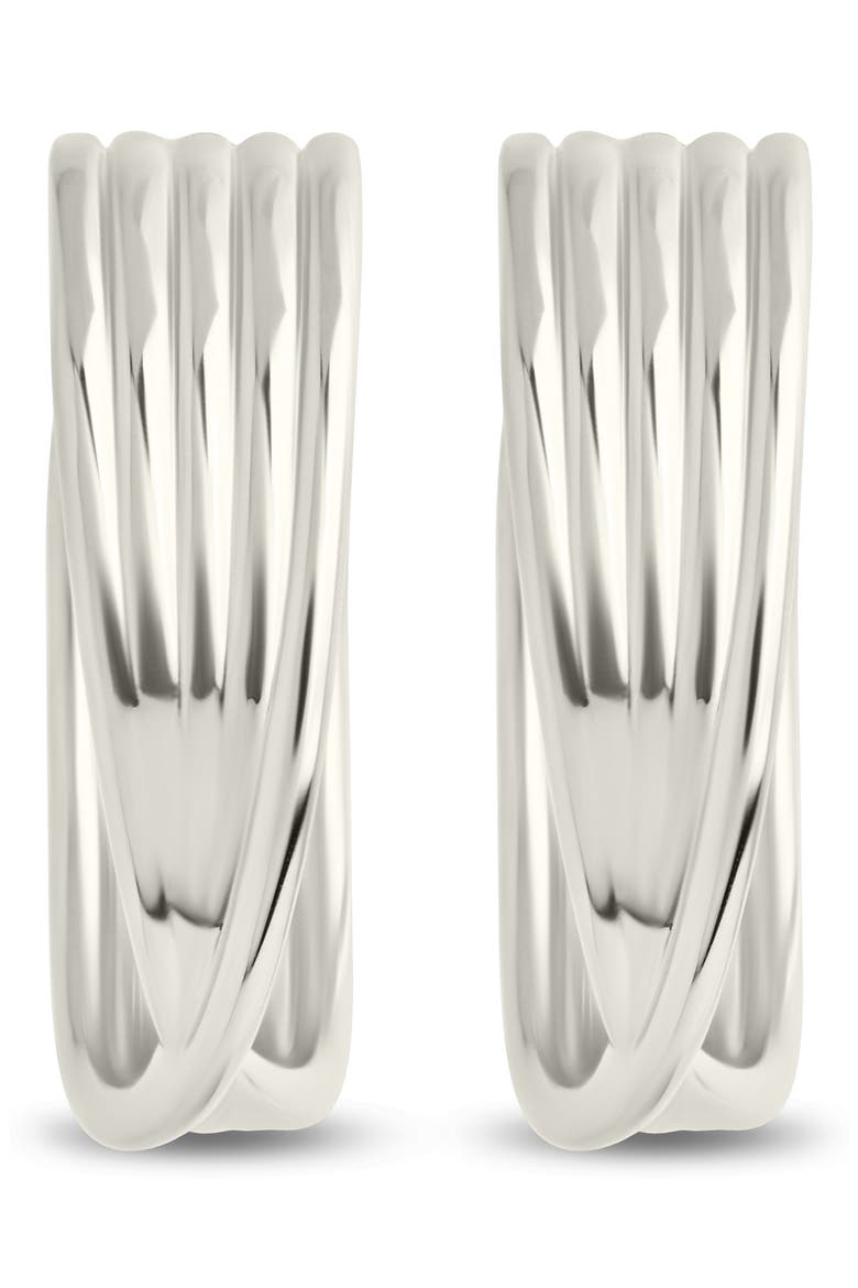 Katya Textured Hoop Earrings, Alternate, color, SILVER