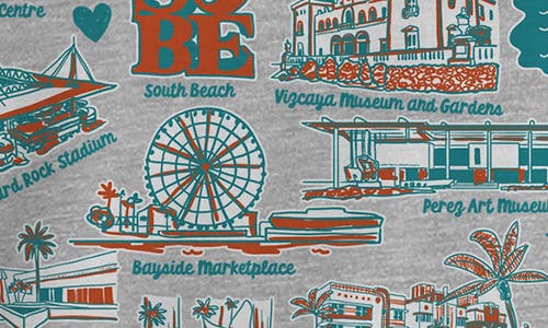 Monster Digital Miami Impressions By Vive La Fete Graphic T-shirt In Gray