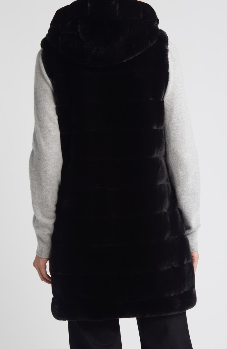Via Spiga Quilted Faux Fur Hooded Vest, Alternate, color,