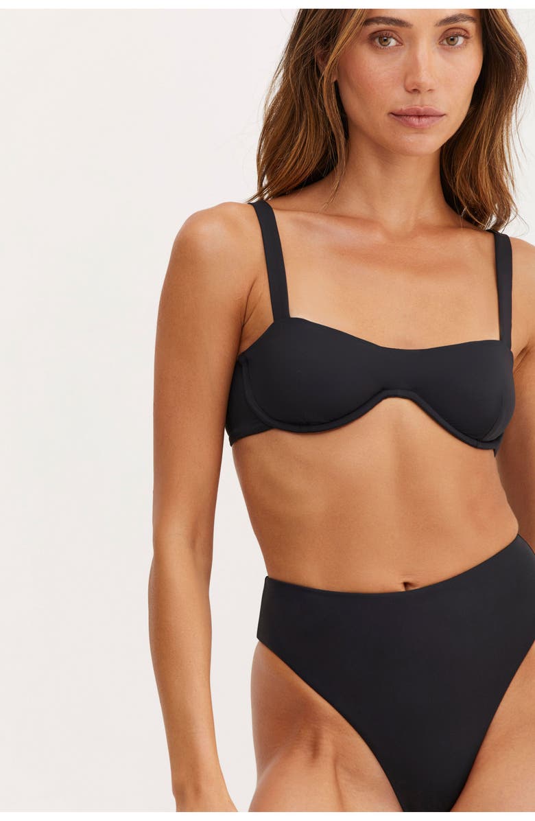 Au Naturel by Gottex Timeless Chic Sofi Underwire Bra Swim Top, Alternate, color, Black