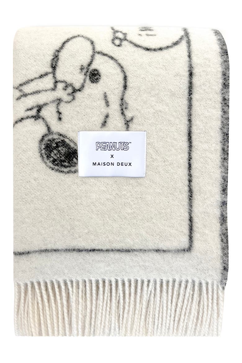 Peanuts Comic Strip Wool Throw Blanket, Main, color, OPEN MISCELLANEOUS