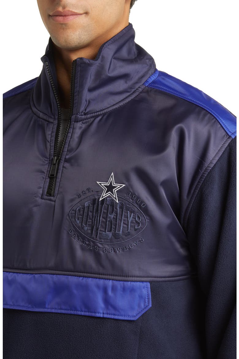 x NFL Fumble Mixed Media Quarter Zip Pullover, Alternate, color, DALLAS COWBOYS DARK BLUE